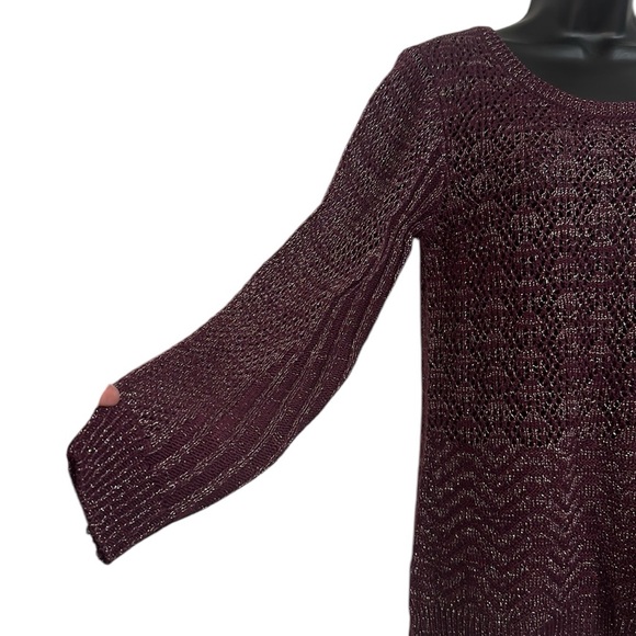 Maurices Purple and Silver Loose Knit Tunic Sweater Sz M - Picture 5 of 10